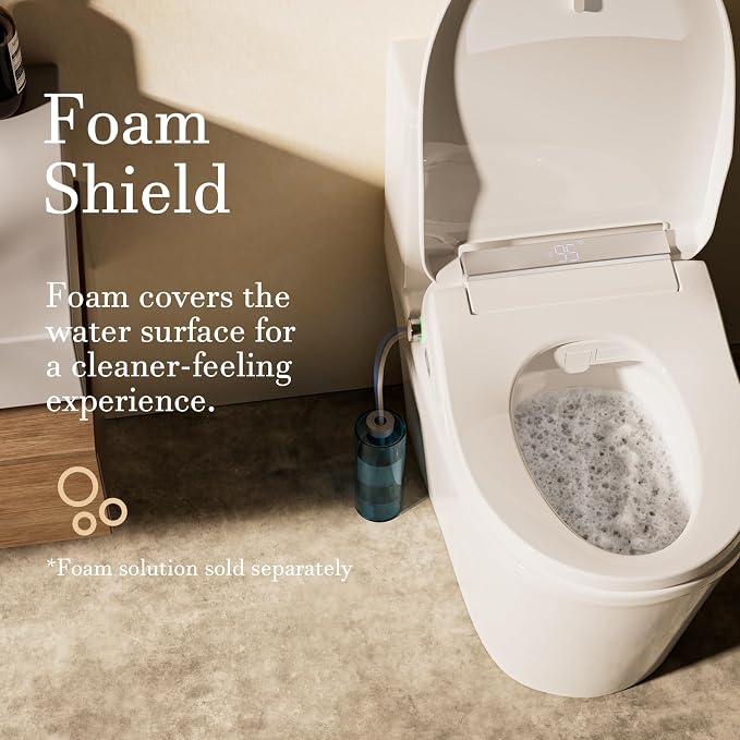 Electric Bidet Toilet Seat Elongated with Warm Water Wash | Heated Seat, Warm Air Dryer, Remote Control, Self-Cleaning Nozzle, LED Night Light, Soft Close Lid