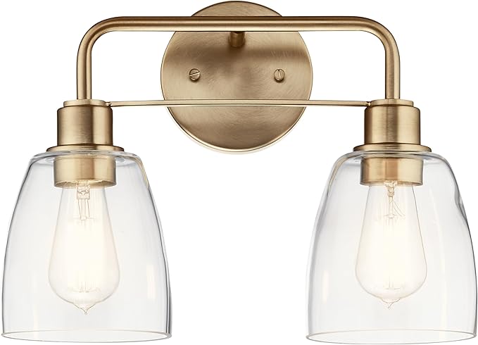 Kichler Meller 11.25 Inch Wall Light, 1 Light Exterior Wall Sconce in Champagne Bronze, (11.25" H x 5.5" W), 5100CPZ