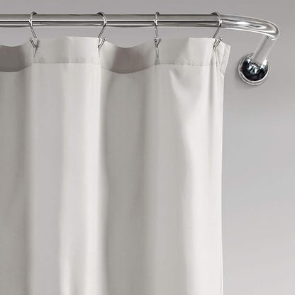 Lush Decor Light-Gray Ruffle Flower Polyester Shower Curtain (72" x 72")