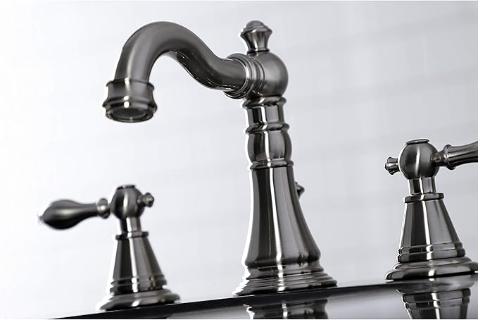 Fauceture FSC1978AL English Classic Widespread Bathroom Faucet with Pop-Up Drain, Brushed Nickel