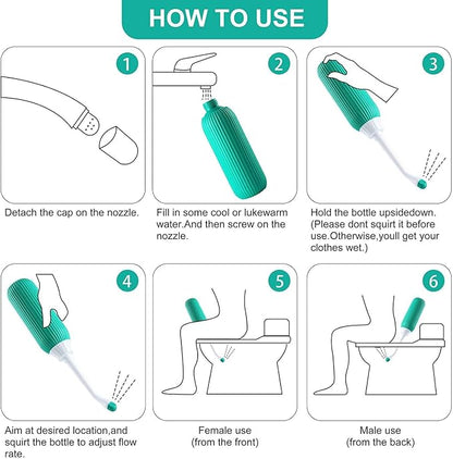 Generic Green Bidet Portable Bidet for Travel, Handheld Jet Spray, 500ml Capacity, Peri Bottle for Postpartum Care, Outdoor Use, Reusable Sprayer