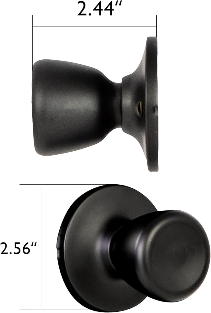 Design House Terrace Non-Turning One-Sided Dummy Door Knob, Matte Black, 728386-MB