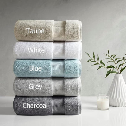 Madison Park Signature Splendor Luxury 100% Cotton Bathroom Towel Set - Soft, Plush 1000 GSM Heavyweight Hotel Quality, Zero Twist, Highly Absorbent, Quick Dry, Multi Sizes, Charcoal 6 Piece