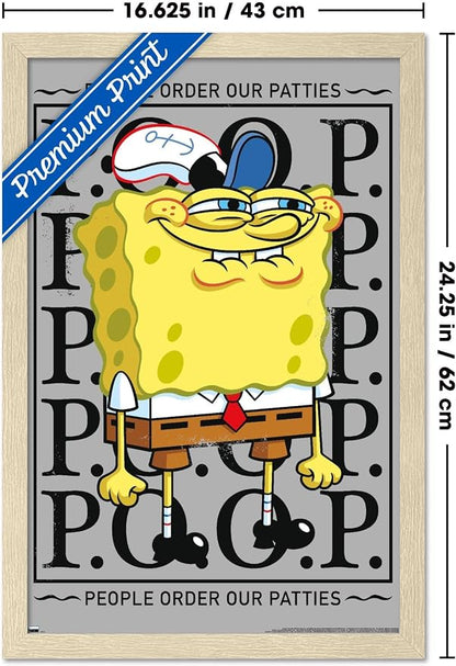 Trends International Nickelodeon Spongebob - P.O.O.P. Wall Poster, 22.4L x 14.7W, Blonde Framed Version