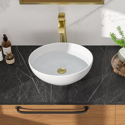 Vessel Sink, 16"W x 13"D inch Oval Bathroom Sink Above Counter White Ceramic Porcelain Vanity Bowl Countertop Art Basin