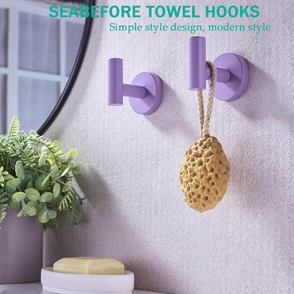 Bathroom Hardware Set,Purple 5 Pieces Bathroom Towel Bar Set,24 inch Towel Bar,Towel Ring for Bathroom,Robe Towel Hooks,Toilet Paper Holder Wall Mounted(Drilling),SE96006S-5PP