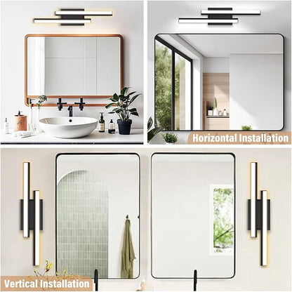 ETL Listed 24 inch Retractable Bathroom Vanity Light- 5CCT Optional Bathroom Light 2700K/3000K/3500K/4000K/5000K/ Bar Vanity Light for Bathroom Mirror Bedroom-25W 1 Pack