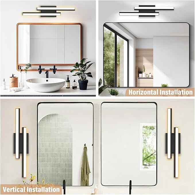 Bathroom Vanity Light 18 inch-Bathroom Light Fixtures,2700K/3000K/3500K/4000K/5000K/5cct Optional Vanity Lights for Bathroom,18W/ETL Certificated/2 Pack