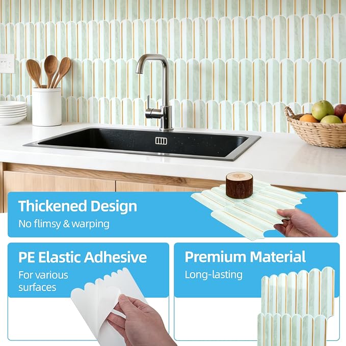 Art3d Arrowhead Design Peel and Stick Backsplash, 10-Pack, Gray & White | 12 x 12 Inch, Thickened Design, Heavy-Duty, Stain-Resistant, Durable, for Kitchen, Living Areas, Ideal for New Home Buyers