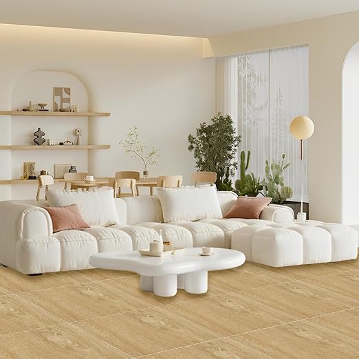 40 Sheet Vinyl Flooring 12x12 Peel and Stick Floor Tile Waterproof Clearance Vinyl Floor Tiles Light Wood Self Adhesive Floor Tiles Sticky Laminate Flooring for Bathroom Kitchen Basement RV