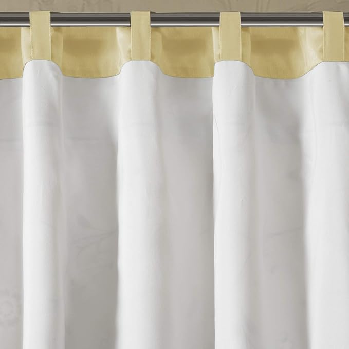 Madison Park Embroidered Window Valance, 50"x18", Yellow | Light Filtering Rod Pocket Window Treatment Curtain, Window Panel Drape for Bedroom Living Room and Dorm