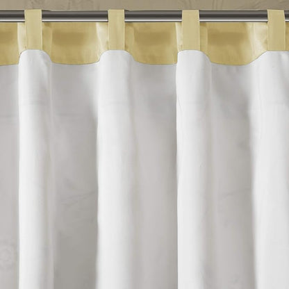 Madison Park Embroidered Window Valance, 50"x18", Yellow | Light Filtering Rod Pocket Window Treatment Curtain, Window Panel Drape for Bedroom Living Room and Dorm