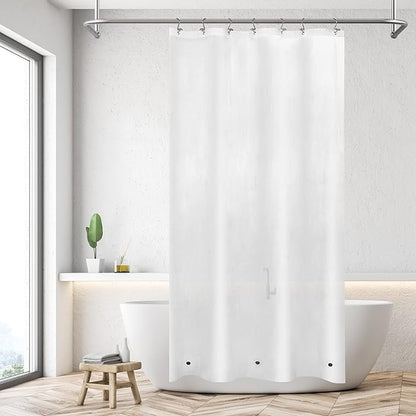 36x72 Stall Size Shower Curtain Liner Frost | 3 Bottom Magnets,7 Rustproof Grommets,Water Proof Heavy Duty PEVA,36W x 72H for Small Bathroom or Shower Stall