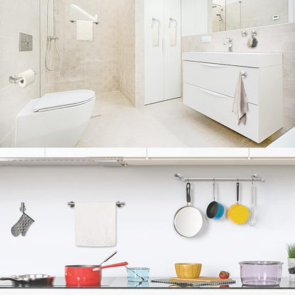 Cilee 10 Piece Brushed Nickel Bathroom Hardware Set, 24" 16" Towel Bar Set | 24 & 16 inch Towel bar, Toilet Paper Holder, Towel Ring, Towel Hook, Bathroom Accessories Set Stainless Steel Wall Mounted