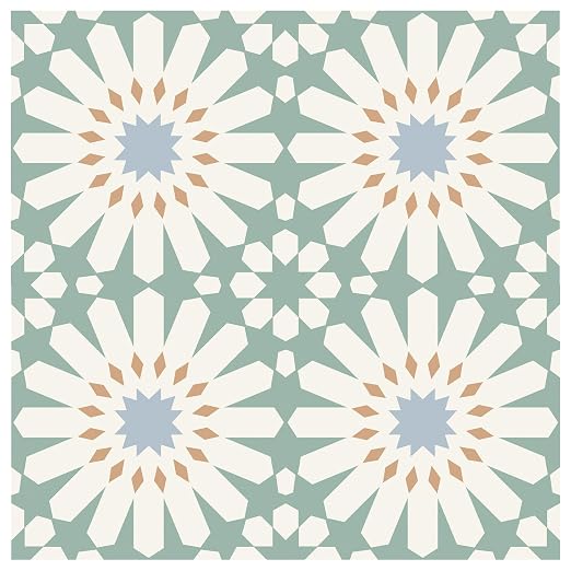 MORCART 20PCS 7.87" x 7.87" Peel and Stick Floor Tile,Aqua Mist Floral Look | Self-Adhesive DIY Vinyl Flooring, Removable and Waterproof Tile Sticker for Bathroom, Kitchen, Wall, Bedroom, Stairs
