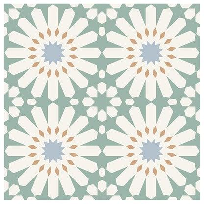 MORCART 20PCS 7.87" x 7.87" Peel and Stick Floor Tile,Aqua Mist Floral Look | Self-Adhesive DIY Vinyl Flooring, Removable and Waterproof Tile Sticker for Bathroom, Kitchen, Wall, Bedroom, Stairs