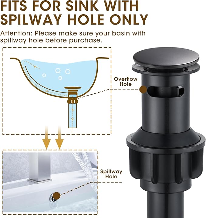 Black Bathroom Faucet, 8 Inch Bathroom Sink Faucet with Pop-up Drain Assembly, Widespread Bathroom Faucet with cUPC Supply Lines for Vanity, Lavatory RV Farmhouse Sink(L2304-BK)