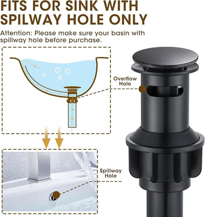 Black Bathroom Faucet, 8 Inch Bathroom Sink Faucet with Pop-up Drain Assembly, Widespread Bathroom Faucet with cUPC Supply Lines for Vanity, Lavatory RV Farmhouse Sink(L2304-BK)