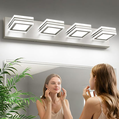 SOLFART Bathroom Vanity Light Over Mirror - 4 Light Led Vanity Light Fixture 26inch Matt Lights for Medicine Cabinet