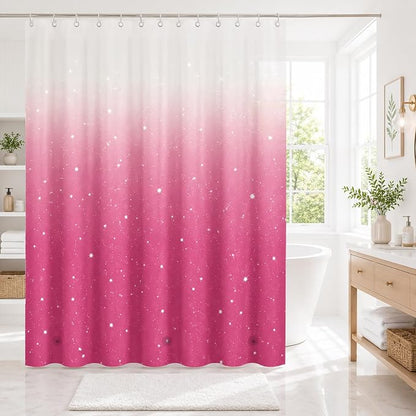 TIKABC Shower Curtain Liner, 4G PEVA Shower Liner, Plastic Peva Waterproof Shower Curtains, 72x72 inch with Grommet Holes 3 Magnetic Weights