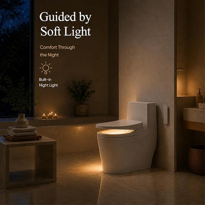 GAICOM Electric Bidet Toilet Seat Elongated, Heated Toilet Seat Air Dryer | Instant Warm Water, Side Control, Multiple Wash Modes, Self-Cleaning Nozzle, Quiet-Close Lid, Easy Installation