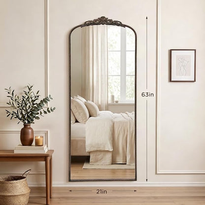 Micasso Bronze Full Length Mirror: 26''x63'' Large Vintage Floor Mirror | Baroque Long Body Mirror - Traditional Ornate Antique for Cloakroom/Dressing Room/Bedroom/Entryway - Ideal for Living Room