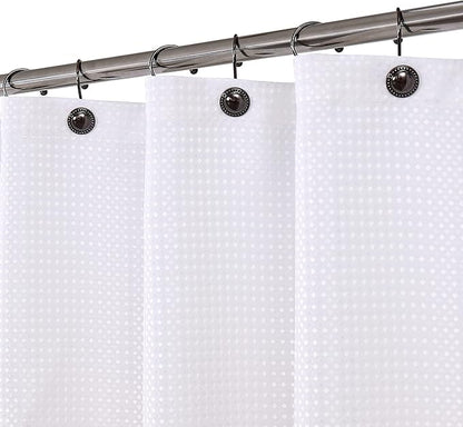 WEST LAKE Pink Waffle Shower Curtain Ombre Decorative Water Resistant No Hook Shower Curtain for Bathroom Hotel Spa with Grommet Machine Washable,Gradient White to Blush 70" Wx72 L
