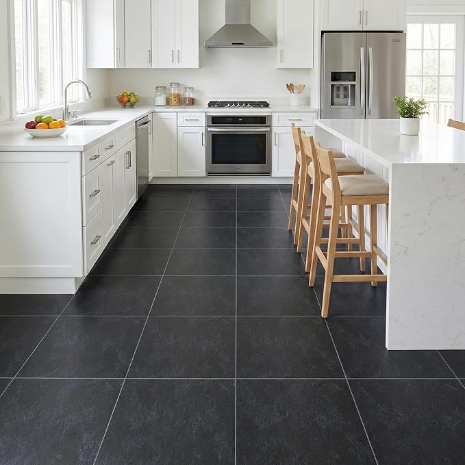 Peel and Stick Floor Tile 12 x 12 Inch Self Adhesive Marble Vinyl Flooring | waterproof and removable sticker tiles, 20-pack covers 20 Sq. Ft, DIY tiles for bedroom, bathroom, kitchen and dining room