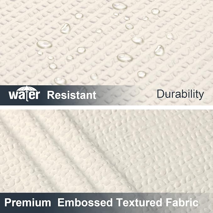 Cream Shower Curtain for Bathroom 78 Inches Long, 3D Embossed Textured Fabric Farmhouse Shower Curtain Soft Cloth, Water Repellent, Machine Washable, Hotel Style, 72" W x 78" L, Cream