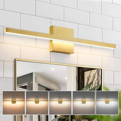 Epinl Gold Bathroom Light Fixtures - 24 inch Brushed Gold Vanity Light for Bathroom Over Mirror Dimmable 5CCT LED Light Bar Modern Lighting Fixture for Bathrooms Bedroom Living Room