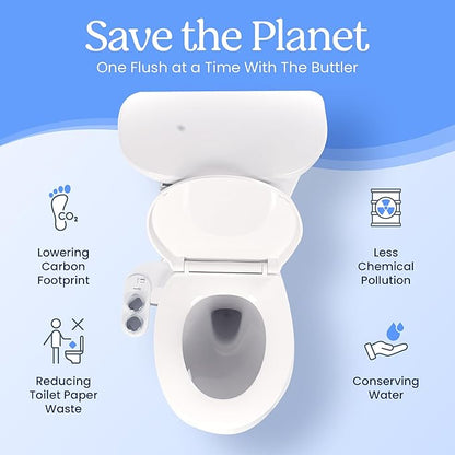 CLEAR REAR Bidet Attachment for Toilet Seat -Non-Electric with Self Cleaning Nozzles, Leak Proof Connectors, Adjustable Water Spray, Rear & Feminine Wash - Toilet Bidet Upgrades (Cold & Warm Water)
