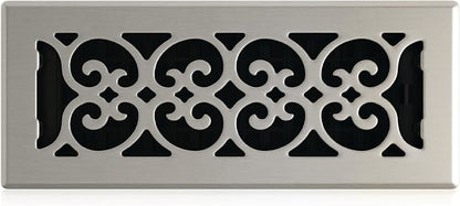 Decor Grates SPH412-NKL Floor Register, 4x12, Brushed Nickel Finish