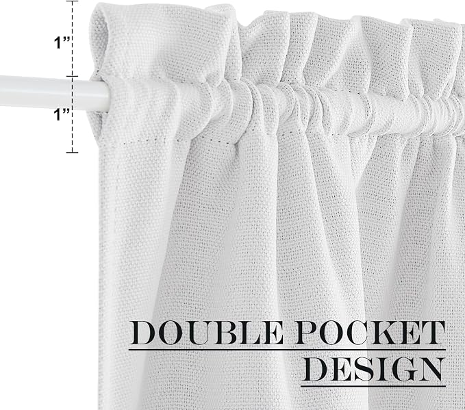 NICETOWN Faux Linen Door Curtain Panel, French Door Curtains Blackout Thermal Insulated Sidelight Privacy Panels for Window/Living Room/Doorways (25W by 72L inches, 1 Panel, Greyish White)