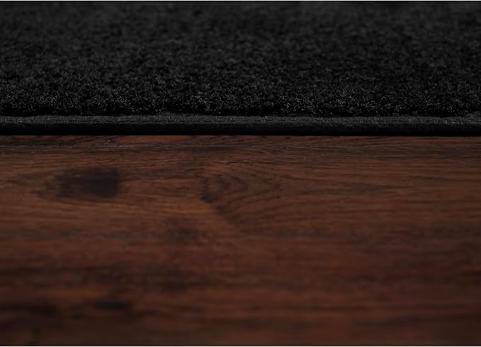 Garland Rug Traditional Nylon Washable Black 4 Piece Set - Lid, Contour, 2 Bath Rugs - Soft, Absorbent, and Stylish for Your Bathroom