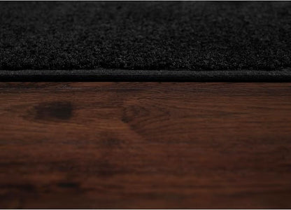 Garland Rug Traditional Nylon Washable Black 4 Piece Set - Lid, Contour, 2 Bath Rugs - Soft, Absorbent, and Stylish for Your Bathroom