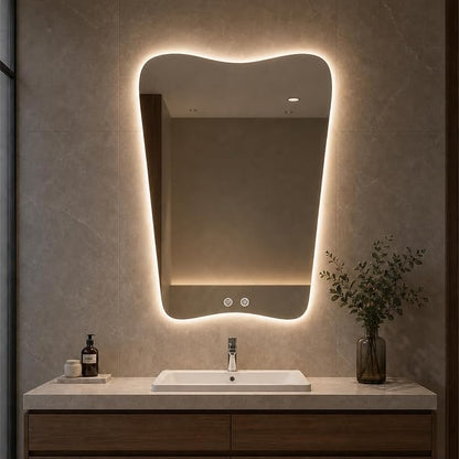 22x30 Inch Backlit Bathroom Mirror, Frameless LED Vanity Mirror with Lights, Dimmable Anti-Fog,Vertical Wall Mount for Bathroom Makeup, 3 Color Changing, Shatterproof, Touch Sensor