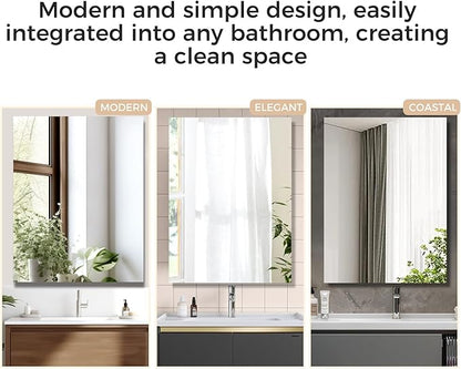 24 x 32 Inch Bathroom Medicine Cabinet with Mirror, Medicine Cabinet Mirror, Bathroom Mirror with Storage with 2 Adjustable Shelves, Assembly Required, Support Recessed or Surface Mount