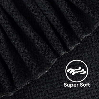 HOMEXCEL 4PK Bath Towel Set, 30x60 in, Absorbent Large Towels for Bathroom | Ultra Soft, Lightweight, Quick Dry Towels for Pool, Beach, Swim, Yoga, SPA, Black