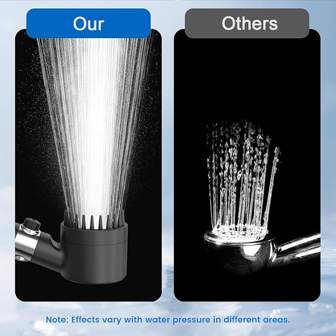 Filtered Shower Head with Handheld, High Pressure Showerhead | 4 Spray &Pause Switch Upgraded Anti-clog Nozzles for Shower Head with 59" Explosion-Hose &Bracket for Hard Water & Pets,Black