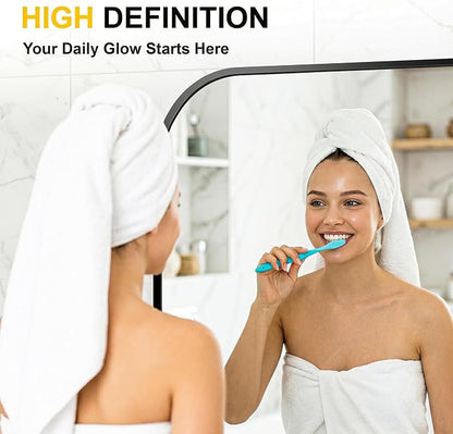 Bathroom Vanity Mirror for Wall 40x30 Inch Black Metal Framed | HD Tempered Glass, Bathroom Mirror for over Sink, Living Room, Bedroom, Entryway, Mantel, Fireplace Decor