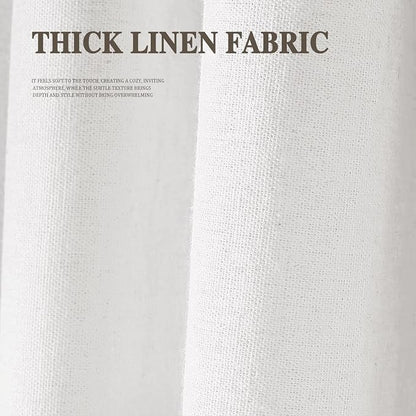 Farmhouse Shower Curtain Ruffle Linen White 72" W x 78" L | Farmhouse Boho, Bottom Ruffle, Cotton Fabric, Rustic, Country, Natural Look, Washable, Shower Curtain for Bathroom Bathtub