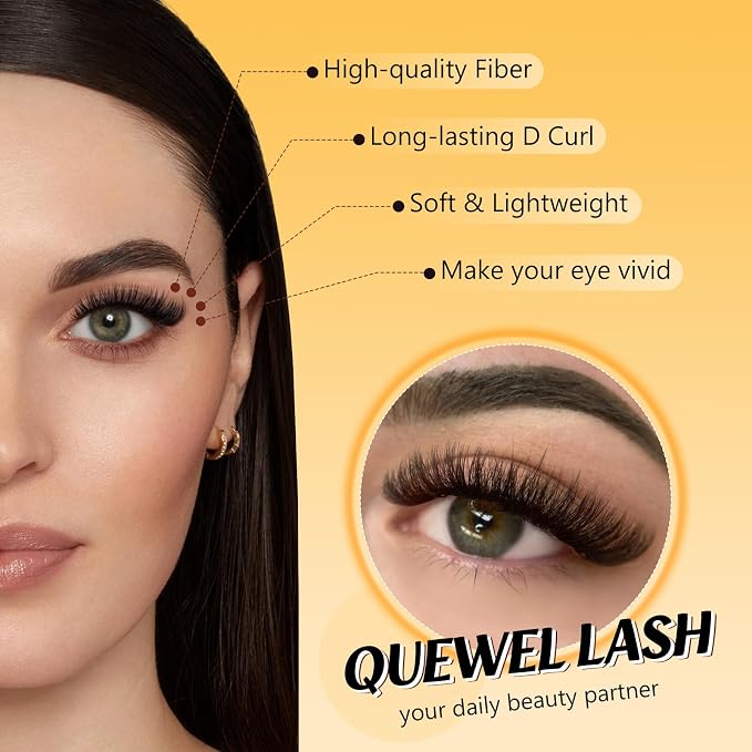 QUEWEL Lash Clusters, Cluster Lashes 30D+40D+50D Eyelash Clusters D Curl | Individual Lashes 10-16mm Cluster Eyelash Extensions Create Kinds of Beauty Look (DH-30D+40D+50D)