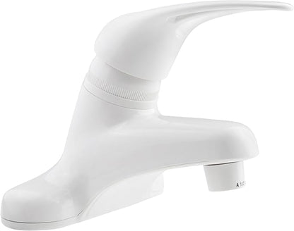 Dura Faucet DF-PL100-WT RV Single Lever Bathroom Faucet (White ABS Plastic)