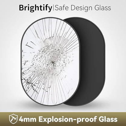 Brightify Black Oval Mirror for Wall 24x36 Inch, Bathroom Vanity Mirrors Black Metal Framed, Modern Mirror for Bedroom Living Room Wall Decorative Hang Vertical and Horizontal