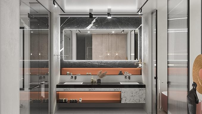 Keonjinn LED Mirror for Bathroom 72 x 30 Inch, Backlit Mirror Bathroom Oversize, Stepless Dimmable Wall Mirrors with Anti-Fog, CRI90+ HD Tempered Glass, Horizontal/Vertical Mounting for Vanity