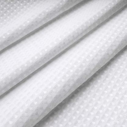 RiverDream Heavyweight Waffle No Hook Shower Curtain with Liner,White,71x86 | Dotted Waffle,Snap-in Liner,Heavy Duty,Quick Dry,Mesh Top Window,With Bottom Magnets,Hotel-Grade,Washable,Extra Long Size