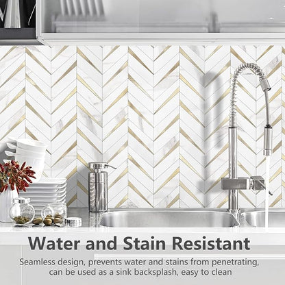 STICKGOO Herringbone Tile Peel and Stick Backsplash for Kitchen&Bathroom