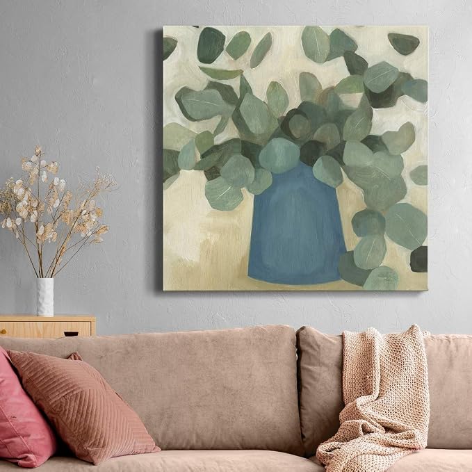 Renditions Gallery Greenery Still Life Wall Art, Premium Gallery Wrapped Canvas Decor, Ready to Hang, 24 in H x 24 in W, Made in America Print