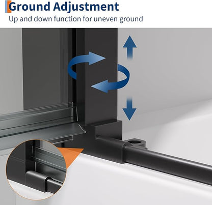 Pivot Shower Door 72"x34" – Aluminum Frame with 6mm Tempered Glass, Single-Hinge Design, Easy-Clean Coating, Matte Black