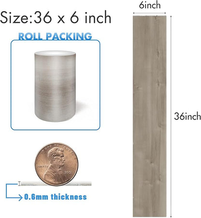 Lareko Peel and Stick Floor Tile, Waterproof Vinyl Plank Flooring | 12-Pack 18 Sq.Ft Self-Adhesive Laminate Vinyl Tiles,Realistic Wood Grain for DIY Bathroom, Laundry Room & Rental Upgrades